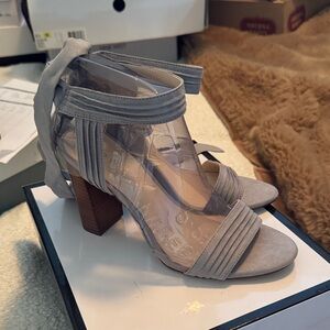Nine West Gray Block Heel Sandals
